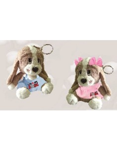 Portachiavi peluche cagnolino cpn t-shirt cm. 9