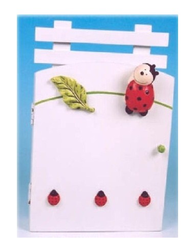 Portachiavi da parete legno coccinella Cm. 24