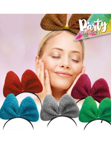 Cerchietto con fiocco glitterato "Color"