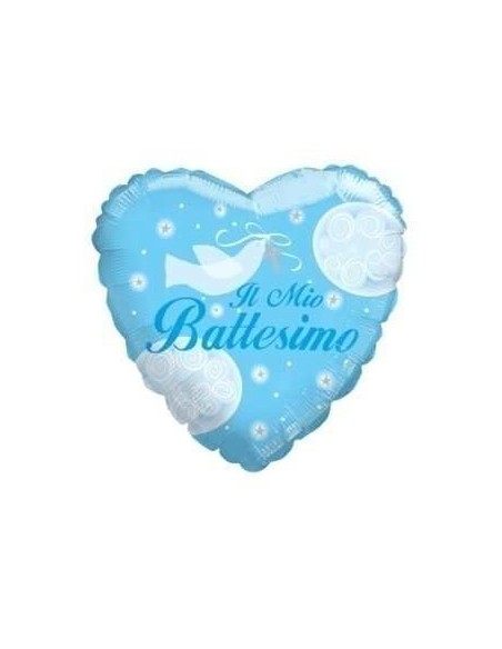 Palloncino mylar sagomato cuore Il mio Battesimo celeste Cm. 45