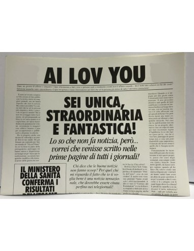 Biglietto auguri giornale Cm. 32x49 -...