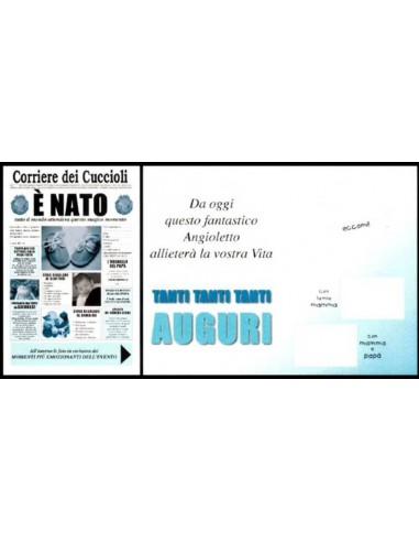 Biglietto auguri giornale Cm. 32x49 -...