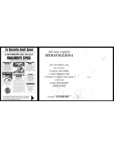 Biglietto auguri giornale Cm. 32x49 -...