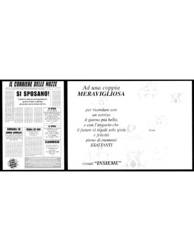 Biglietto auguri giornale Cm. 32x49 -...