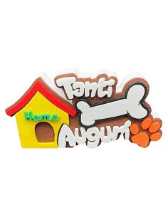 Scritta polistirolo "Tanti Auguri" Cane&Gatto Cm. 38x20