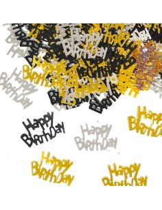 Confetti decorativi metallizzati Happy Birthday Black&Gold 15 gr.