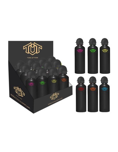 Borraccia alluminio 500 ML con tappo tondo - Tinta unita Black&Color - Soggetti assortiti