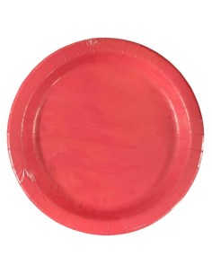 Piatto carta 7" Cm. 18 Tinta unita - Cf. 20 pz - Ruby Red