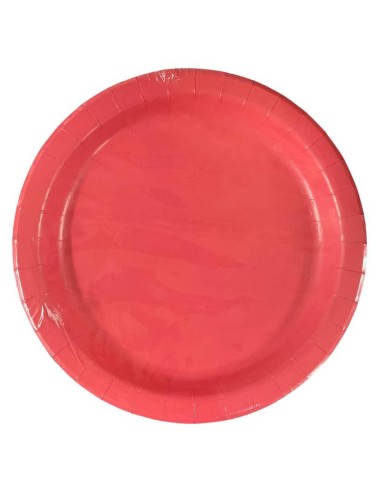 Piatto carta 7" Cm. 18 Tinta unita - Cf. 20 pz - Ruby Red