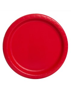 Piatto carta 9" Cm. 23 Tinta unita - Cf. 16 pz - Ruby Red