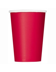 Bicchieri carta 266 ML - Tinta unita - Cf. 14 pz - Ruby Red
