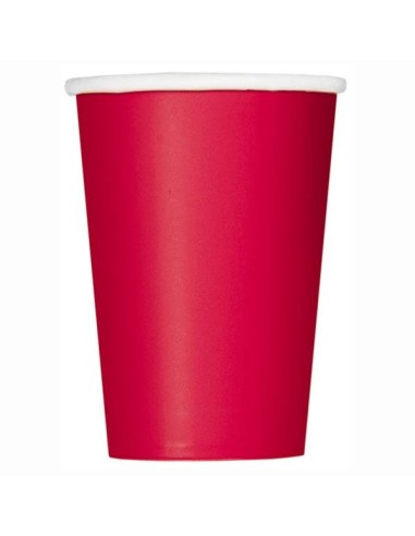 Bicchieri carta 266 ML - Tinta unita - Cf. 14 pz - Ruby Red