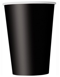 Bicchieri carta 266 ML - Tinta unita - Cf. 14 pz - Midnight Black