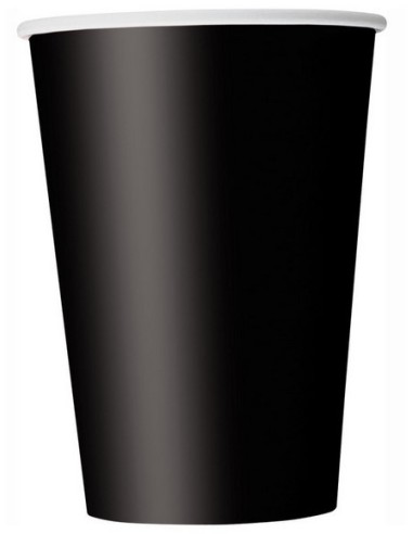 Bicchieri carta 266 ML - Tinta unita - Cf. 14 pz - Midnight Black