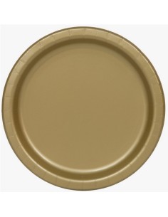 Piatto carta 7" Cm. 18 Tinta unita - Cf. 20 pz - Gold