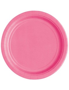 Piatto carta 7" Cm. 18 Tinta unita - Cf. 20 pz - Hot Pink