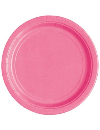 Piatto carta 7" Cm. 18 Tinta unita - Cf. 20 pz - Hot Pink