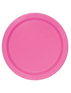 Piatto carta 9" Cm. 23 Tinta unita - Cf. 16 pz - Hot Pink