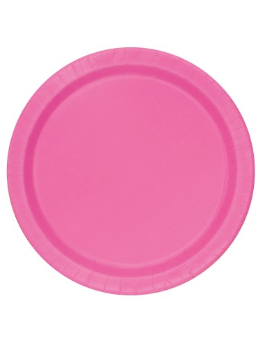 Piatto carta 9" Cm. 23 Tinta unita - Cf. 16 pz - Hot Pink