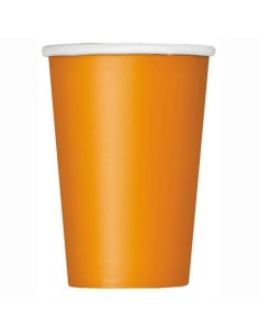 Bicchieri carta 266 ML - Tinta unita - Cf. 14 pz - Pumpkin Orange