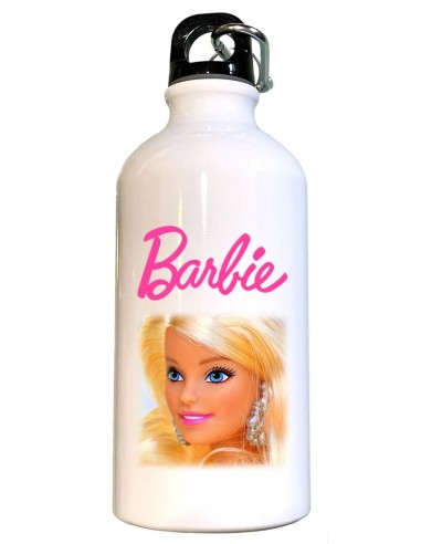 Borraccia alluminio 500 ML con tappo a vite e moschettone - Barbie Face
