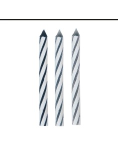 Candelina per torta picks Happy Birthday + 6 candeline Black&Silver 2