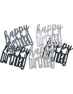 Confetti decorativi 14gr - Glitz Black&Silver - Happy Birthday