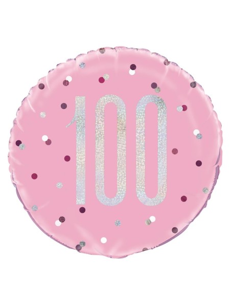 Palloncino mylar 18" Cm. 45 - Glitz Pink & Silver - 100