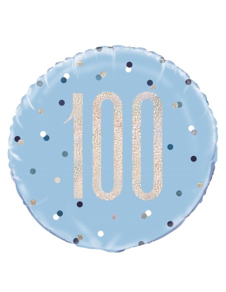 Palloncino mylar 18" Cm. 45 - Glitz Blue & Silver - 100