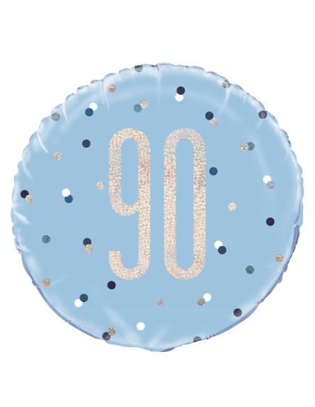 Palloncino mylar 18" Cm. 45 - Glitz Blue & Silver - 90