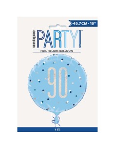 Palloncino mylar 18" Cm. 45 - Glitz Blue & Silver - 90 2