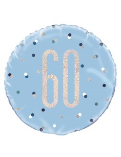 Palloncino mylar 18" Cm. 45 - Glitz Blue & Silver - 60