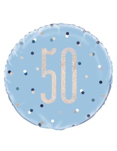 Palloncino mylar 18" Cm. 45 - Glitz Blue & Silver - 50