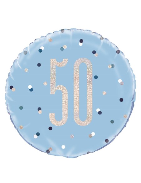 Palloncino mylar 18" Cm. 45 - Glitz Blue & Silver - 50