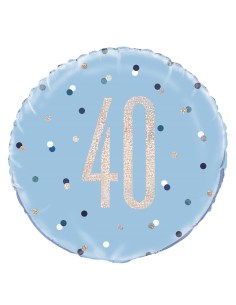 Palloncino mylar 18" Cm. 45 - Glitz Blue & Silver - 40