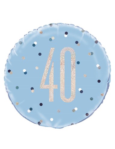 Palloncino mylar 18" Cm. 45 - Glitz Blue & Silver - 40