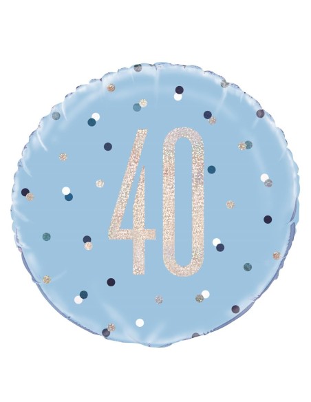 Palloncino mylar 18" Cm. 45 - Glitz Blue & Silver - 40