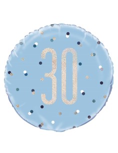 Palloncino mylar 18" Cm. 45 - Glitz Blue & Silver - 30