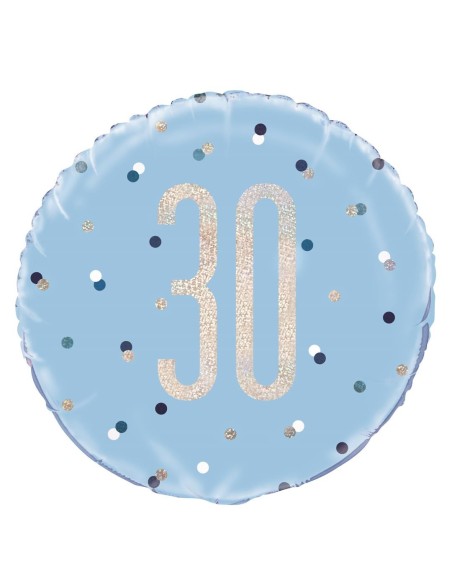 Palloncino mylar 18" Cm. 45 - Glitz Blue & Silver - 30
