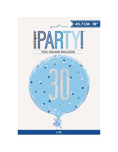 Palloncino mylar 18" Cm. 45 - Glitz Blue & Silver - 30