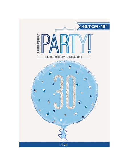 Palloncino mylar 18" Cm. 45 - Glitz Blue & Silver - 30