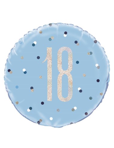 Palloncino mylar 18" Cm. 45 - Glitz Blue & Silver - 18