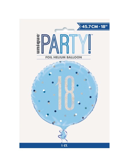 Palloncino mylar 18" Cm. 45 - Glitz Blue & Silver - 18