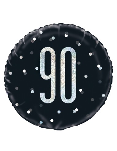 Palloncino mylar 18" Cm. 45 - Glitz Black & Silver - 90