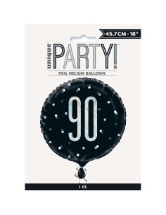 Palloncino mylar 18" Cm. 45 - Glitz Black & Silver - 90 2