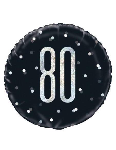 Palloncino mylar 18" Cm. 45 - Glitz Black & Silver - 80