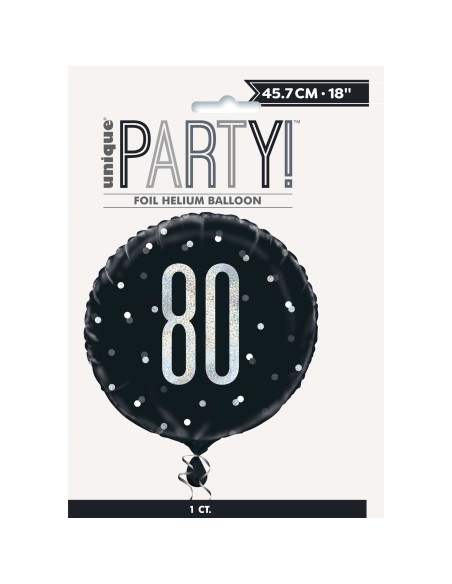 Palloncino mylar 18" Cm. 45 - Glitz Black & Silver - 80