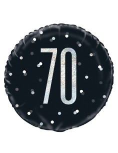 Palloncino mylar 18" Cm. 45 - Glitz Black & Silver - 70