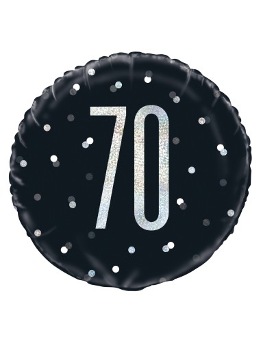 Palloncino mylar 18" Cm. 45 - Glitz Black & Silver - 70
