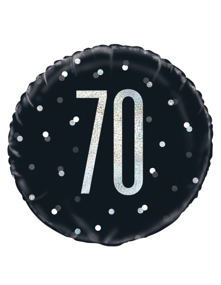 Palloncino mylar 18" Cm. 45 - Glitz Black & Silver - 70